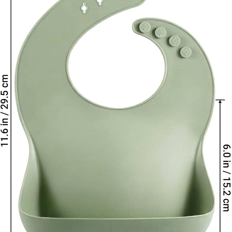 PandaEar Set of 3 Silicone Baby Bibs Waterproof, Soft, Unisex, 10-72 Months