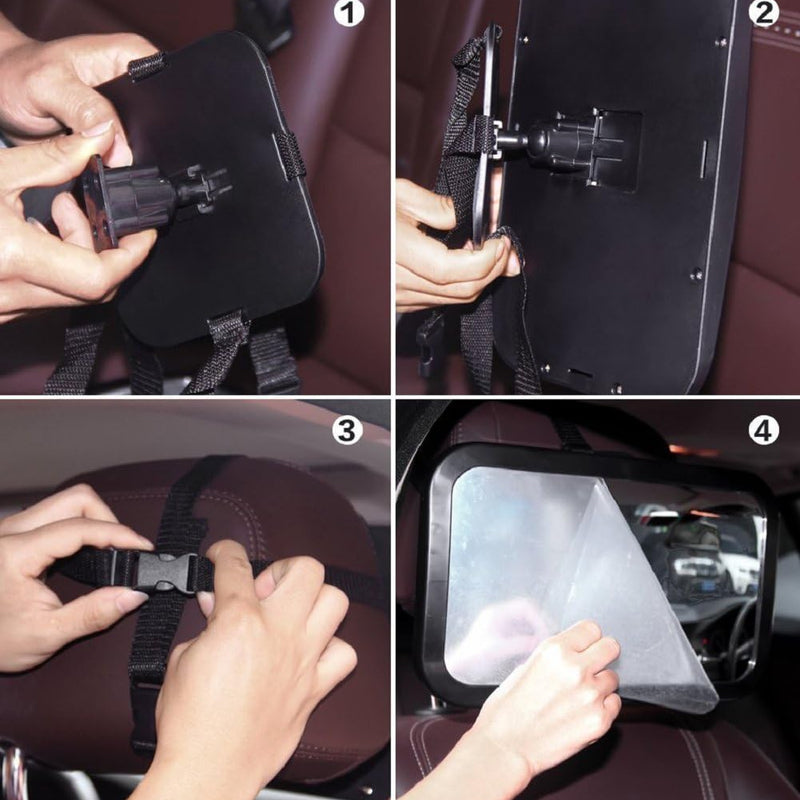 Shynerk Baby Car Mirror, Rear Facing Car Seat Mirror Safety for Infant Newborn, Baby Mirror with Wide Rearview & 360° Rotation, Shatterproof & Easy Assembled Crash Tested