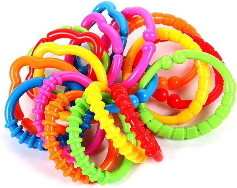HAHA Baby Link-to-Go Connecting Rings - 18-Piece Set for Stroller, Car Seat, Crib, Playmat Attachment