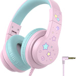 iClever Kids Over-Ear Headphones with Safe Volume Limited and HD Mic for School Travel and FunShare Foldable