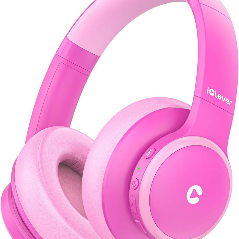 iClever BTH26 Active Noise Cancelling Headphones for Kids, 60H Playtime | SafeSound Tech 3.1, USB C Fast Charging, Bluetooth5.4, Kids Bluetooth Headphones, with Mic AUX Cord for iPad Airplane, Purple
