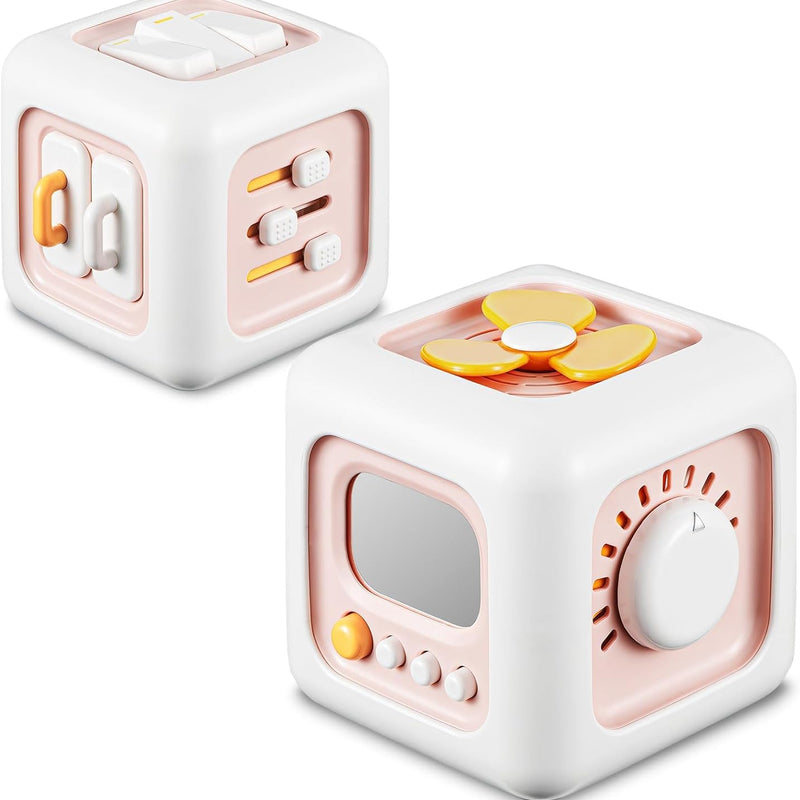 6-in-1 Busy Cube Toy for 1 Year Old Boy, Montessori Toys with Sensory Learning