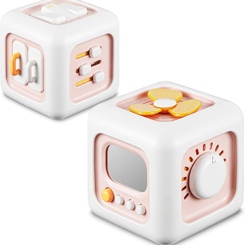 SOCBTNSO Montessori Busy Cube Travel Toy for Toddlers | Learning Fine Motor Skills, 1st Birthday Gifts for 1 Year Old Girl, 6 9 12 Months Baby