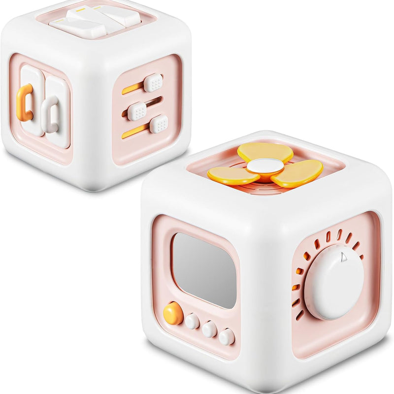 SOCBTNSO Montessori Busy Cube Travel Toy for Toddlers | Learning Fine Motor Skills, 1st Birthday Gifts for 1 Year Old Girl, 6 9 12 Months Baby