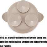 PandaEar 3 Pack Silicone Suction Baby Bowls & 3 Baby Feeding Spoons | Non-Slip Stay Put Bowls & Soft Silicone First Stage Spoons for Toddlers, BPA-Free Baby Led Weaning Set, Linen Brown Tan