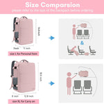 Taygeer Travel Backpack for Women, Carry On Backpack with Water Bottle Pocket & Shoe Pouch, TSA 15.6inch Laptop Mochila Flight Approved, Nurse Bag Casual Daypack for Weekender Business Hiking, Pink