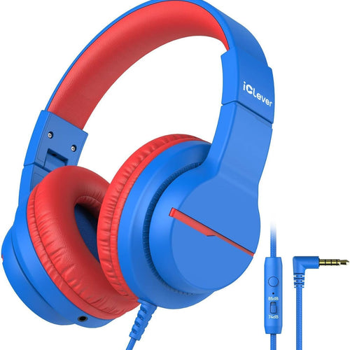 iClever Kids Over-Ear Headphones with Safe Volume Limited and HD Mic for School Travel and FunShare Foldable