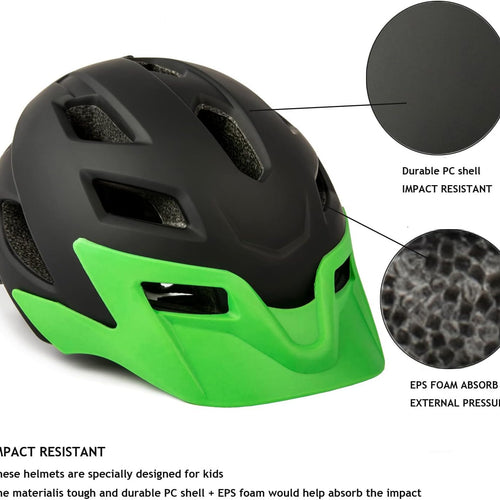 Exclusky Kids Bike Helmet Adjustable Safety Lightweight Children Bicycle Helmet for Ages 5-8-14