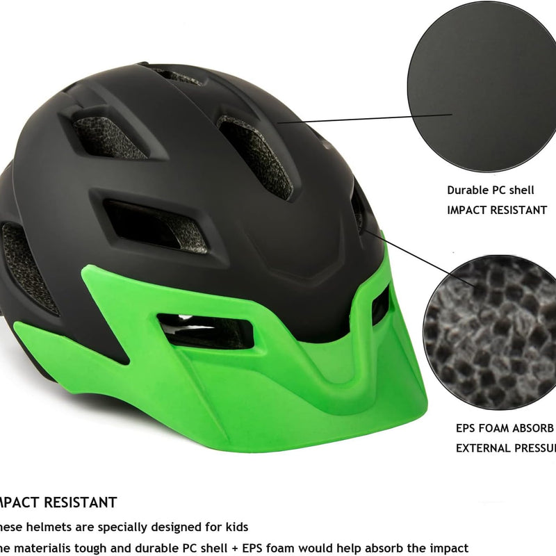 Exclusky Kids Bike Helmet Adjustable Safety Lightweight Children Bicycle Helmet for Ages 5-8-14