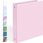 BinderX Extra Durable 3 Ring Binder, Round Rings 1 Inch Binder, Fits 175 Sheets of 8.5x11 Paper, Customizable View Cover with Inside Pockets, Cute 1" Binders, 1 Inch Binders 3 Ring, Pink