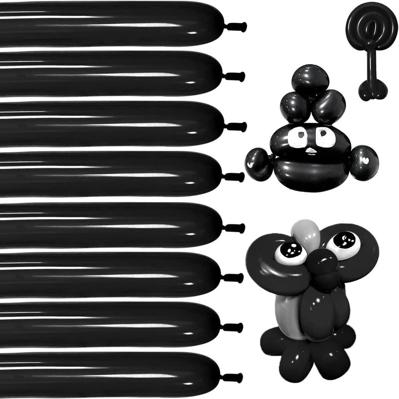 100pcs Metallic Silver Long Balloons for Balloon Animals, Party Decorations, and DIY Modeling