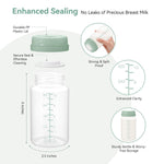 10oz Breastmilk Storage Bottle, Compatible with Momcozy Milk Cooler 22oz & Spectra Pumps, BPA-Free Wide-Neck Collection Bottles for Pumping & Fridge, Breastfeeding Essentials, 4PCS