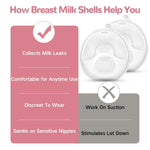 Breast Milk Collector, Milk Collectors for Breastfeeding, Reusable Breast Milk Shells, Catcher Protect Sore Nipples for Breastfeeding,Made from BPA-Free and Food-Safe Silicone(2.03oz,2 Counts)