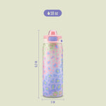 Ello Kids Pop & Fill 18oz Stainless Water Bottle, Sip or Chug, Cheetah | Insulated stainless steel kids water bottle with Quick Fill™ lid, sip straw, chug opening, leakproof lock, and BPA-free