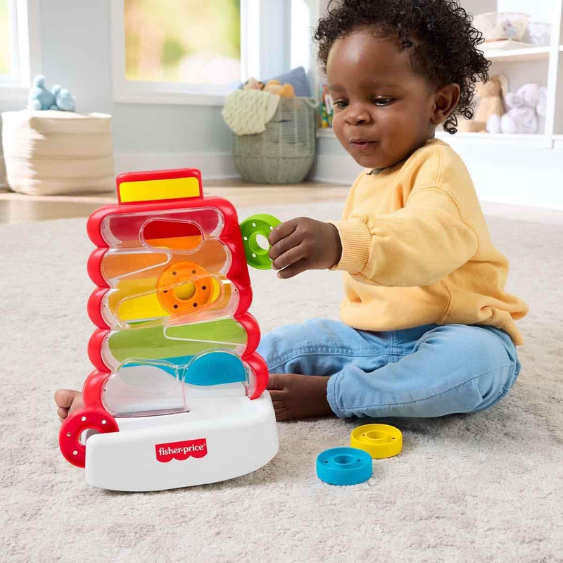 Fisher-Price Drop Through Rock-a-Stack | Baby & Toddler Toy, Coin Drop Activity for Developmental Play, Infants Ages 9+ Months