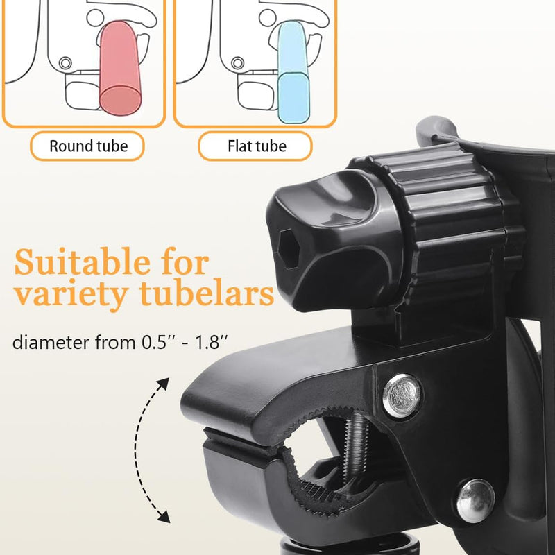 Universal Stroller Cup Holder with Phone Holder for Walker Wheelchair | 360° Rotatable Strong Clip, Big Storage Space, Also for Stroller, Bike (UM-SCH-B2505)