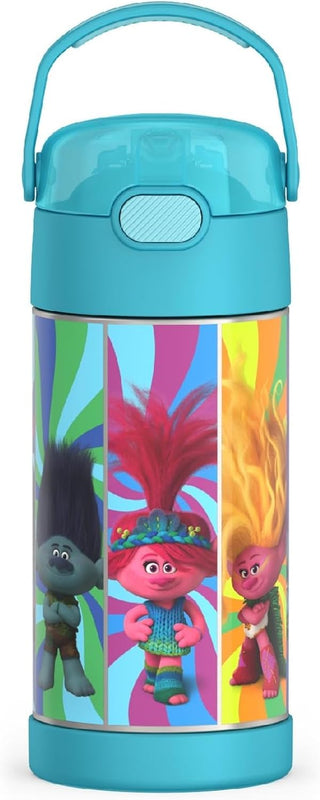 THERMOS FUNTAINER Water Bottle with Straw, 12oz, Princesses | Kids Stainless Steel Insulated Water Bottle, Keeps Drinks Cold Longer for School & Play, BPA-Free