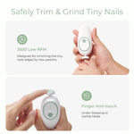 Momcozy Baby Nail File Electric, Gentle Night Light Baby Nail Trimmer | Lowest 3500RPM Safe Baby Nail File,7 Grinding Pads Replacement, Suitable for Whole Family,Newborn Essentials Must-haves,Green