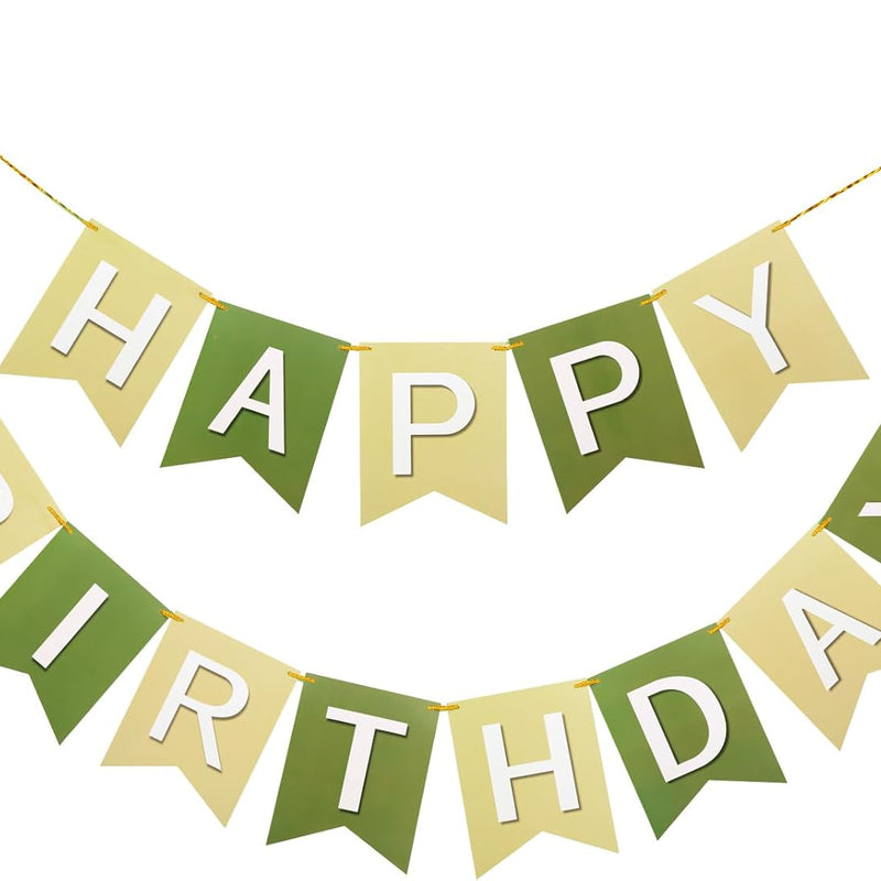 Blue Happy Birthday Banner Pre-Strung Party Decoration for Women Men Girls Boys - 13 Paper Banners with String