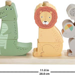 Fisher-Price Wood Baby Toy Stack & Sort Animals, 10 Wooden Pieces for Developmental Play for Infants & Toddlers Ages 1+ Years