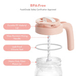 Papablic Breast Milk Pitcher, Formula & Baby Feeding Container, Pink | Glass | BPA-Free | Leakproof | Safe & Durable | Wide Mouth | Easy to Clean & Dishwasher Safe | No Bubbles & No Clumps