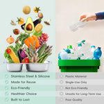 VITEVER 4 Pack Small Stainless Steel 2-Compartment Snack Containers with Lids, Reusable Snack Pack Containers, Lunch Box Accessories,Double Compartment Salad Dressing Containers to Go, 5.3oz