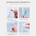 6pcs Gel Pen set, Black Ink Pens 0.18mm /0.28mm / 0.38mm Ultra Fine point Smooth Writing Pens with Silicone Grip, Retractable Cute Pens for Journaling NoteTaking sketching drawing stationery