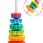 LUCKFUTURE Spinning Stacking Toys, Educational Toddler Toy Stacking Rings Baby Toys, Montessori Toy for Girls and Boys, Spin Gears Christmas Birthday Gift for 1-3 Year Old