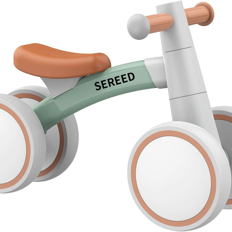 SEREED Baby Balance Bike for 1-2 year olds, Aluminum Frame, 4 Wheels, Sturdy and Comfortable Design
