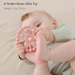 3 Pack Silicone Teething Ring Toys for Babies 0-6 Months, Seposeve Toddler Teethers for 6-12 Months, 12-24 Months, Purple Pink White