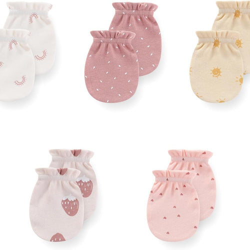 JELYLOVE 5 Pack Baby Boy Girl Anti Scratch Mittens Infant Gloves Essentials | multiple colors,100% cotton,breathable comfort,secure fit,anti-scratch design