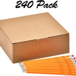 Madisi Wood-Cased #2 HB Pencils Bulk, 240 Count, Pre-sharpened | Box of Number 2 Pencils, Yellow, School Pack