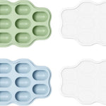 Baby Food Freezer Tray with Lids 2 Pack, Silicone Baby Food Storage Containers for Homemade Baby Food, Purees, Breastmilk, Ice Cube & Popsicle Mold (Blue/Green)