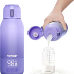 Momcozy Portable Bottle Warmer for Breast Milk, Baby Travel Essentials | Fast Heating with Nutrients Preserved, Precise Temp Control, Dual Heating Modes for Breast Milk & Water, 17OZ Large Capacity