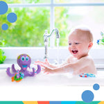 Nuby Floating Octopus with 3 Hoopla Rings - Mold-Free Baby & Toddler Bath Toy