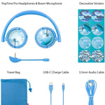 Made for Amazon Bluetooth Kids Headphones with Boom Microphone | Blue