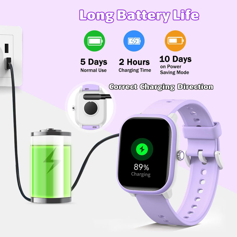 Smart Watch for Kids - No App/Phone Needed, 1.8" IP68 Waterproof, Pedometer, Heart Rate, Sleep Monitor, 12 Puzzle Games
