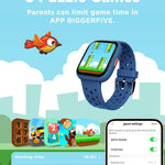 BIGGERFIVE 1.8" Kids Smart Watch, Fitness Tracker, Heart Rate Monitor, Sleep Tracker, IP68 Waterproof, Puzzle Games for 5-16 Year Old Girls Boys Teens, Blue