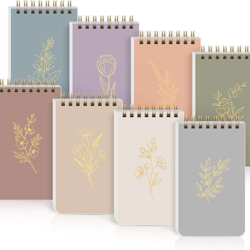 SKYDUE Small Notebooks, Cute 3x5 Pocket Notepads, Mini Spiral Notebook with Lined Pages Nursing School Essentials, School Office Supplies Set Of 8