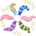 Cevioce Fidget Slug Toy 3Pcs Autism Sensory Toys for Autistic Children Airplane Car Travel Essential Toys Gifts for Kids Toddlers Girls Boys Slug Fidget Toys for Kid Adult Easter Basket Stuffers