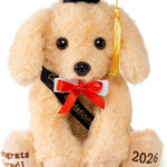 8 Inch Graduation Plush Stuffed Animal Class of 2026 Brown Puppy Dog