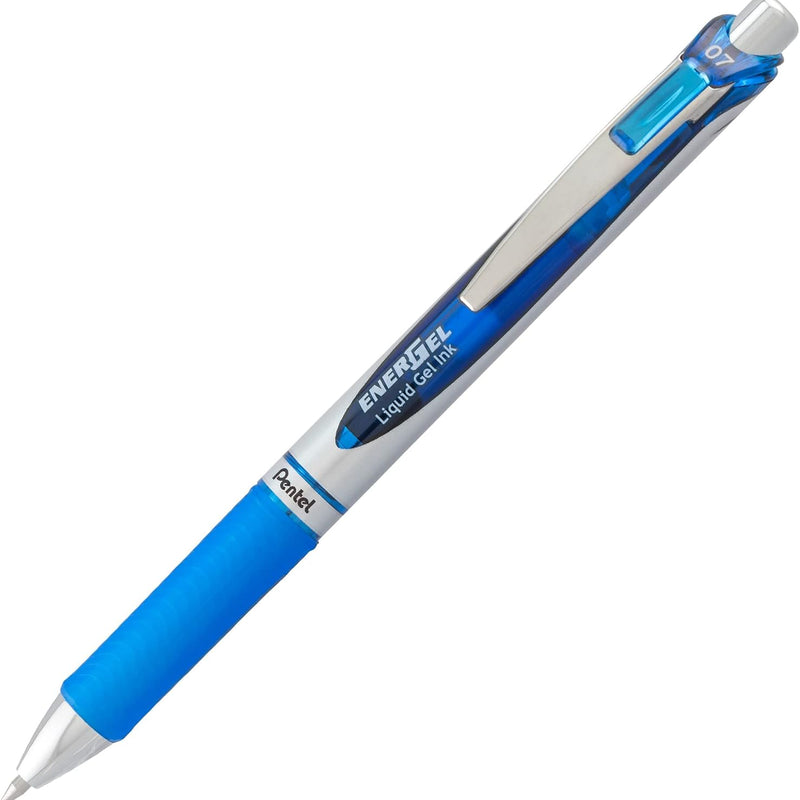 Pentel EnerGel Deluxe RTX Gel Ink Pens, 0.7 Millimeter Metal Tip, Blue Ink, 3-Pack (BL77BP3C)