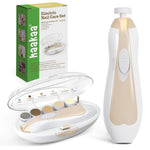 haakaa Electric Baby Nail Trimmer, Whisper-Quiet with LED Light, Acorn | Baby Nail Care Kit with 6 Replacement Heads, Storage Case, Quiet Motor for Safe Grooming from Newborns to Adults