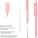 WY WENYUAN 12-Pcs Ballpoint Pens, Comfortable Writing, Pastel Retractable Pretty Journaling, Black Ink Medium Point 1.0 mm Gift, Cute Office Supplies for Women