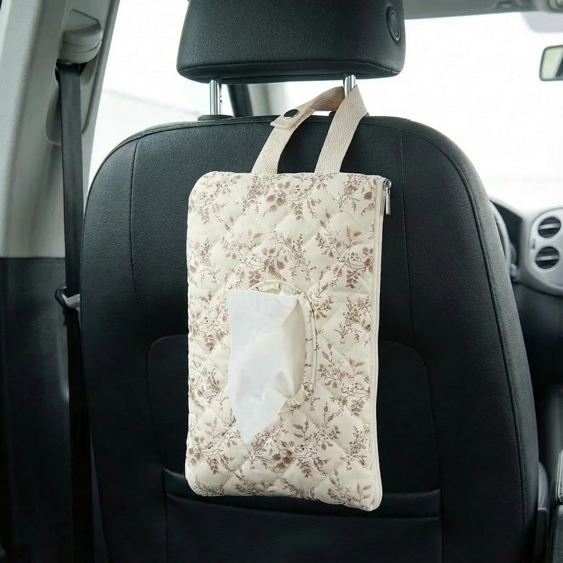 Quilted Baby Wipe Holder Floral Wipe Pouch Portable Hanging Wet Wipes Bag for Stroller, Travel