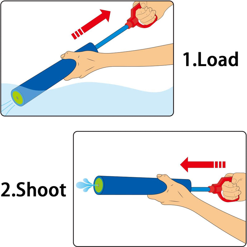 Fun-Here Water Guns Shooter 6 Pack, Super Foam Soakers Blaster Squirt Guns, Pool Noodles Toy with Plastic Handle Summer Swimming Beach Garden Fighting Game,Outdoor Toys for Kids Boys Girls Adults