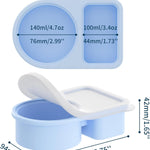 5 Pack Silicone Snack Containers with Lids, Reusable Snackle Box, 8 oz | 2 Compartments, Rainbow