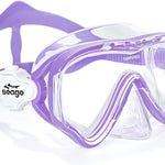Seago Kids Swim Goggles Snorkel Diving Mask for Youth(5-15), Anti-Fog 180° Clear View