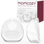 Momcozy Breast Milk Collector, Large Capacity for High Milk Supply 3oz 2pcs | Milk Collectors for Breastfeeding, Reusable Soft Silicone Breast Shells ,Passive Milk Collection, Reusable Silicone Shell