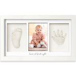 KeaBabies Baby Hand and Footprint Kit, Clay Keepsake Frame (Alpine White) | Quick Dry Handprint and Footprints, Newborn Nursery Picture Frame, Personalized New Mom Gifts for Baby First Christmas Shower